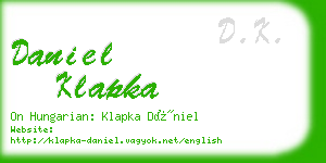 daniel klapka business card